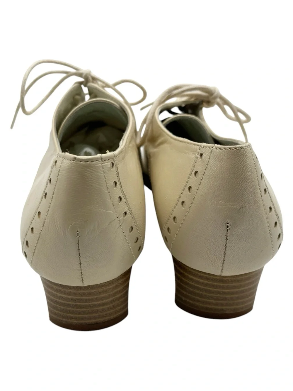 Vintage Görtz 17 Y2K Square Toe Beige Leather Size 40 ca 9 in US